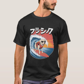 T-shirt Drôle Chien Labrador Japonais Kanagawa Vague
