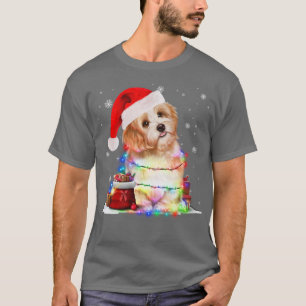 T-shirt Drôle Chien maltais feux de Noël Noël Noël Noël No