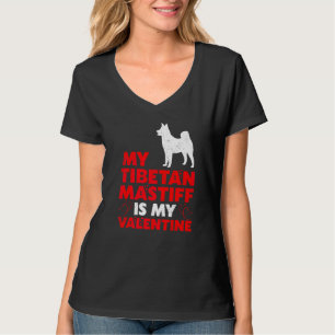 T-shirt Drôle Chien Mon Mastiff Tibétain Est Ma Saint Vale