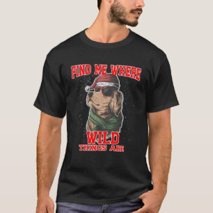 T-shirt Drôle Chien Père Noël Trouvez-Moi Où Les Choses Sa