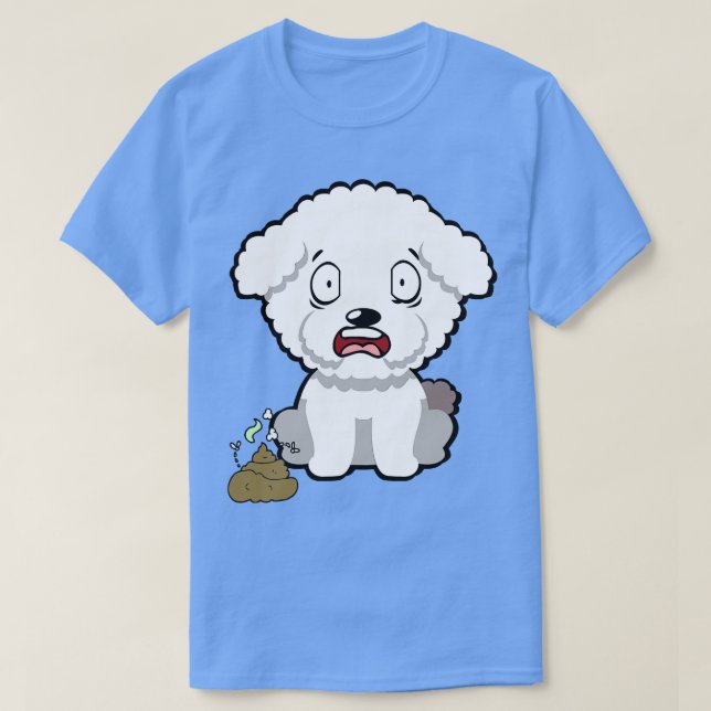 T-shirt Drôle chien sent puant poo poo (Design devant)