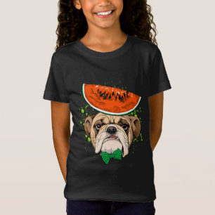 T-Shirt Drôle Chien taureau portant Casquette de fruits de