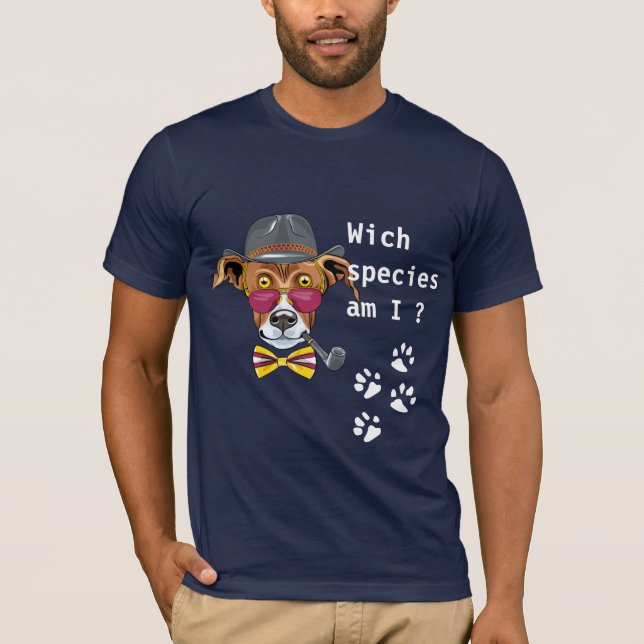 T-shirt Drôle chien Wich espèce am i men bleu foncé (Devant)