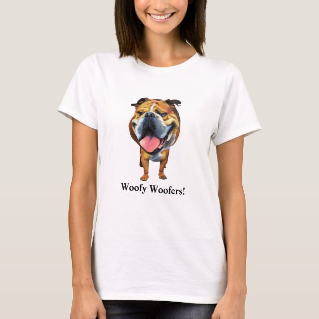 T-shirt Drôle chienne de Bulldog (Devant)