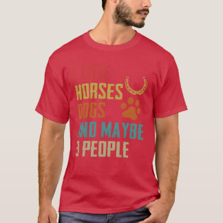 T-shirt Drôle Chiens Chevaux Amateurs Cadeau garçon