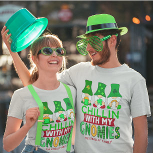 T-shirt Drôle Chillin avec Gnomies Jour de la Saint Patric