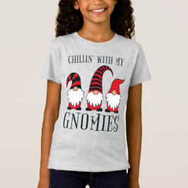 T-Shirt Drôle Chillin' avec mon jeu de Noël Gnomies |