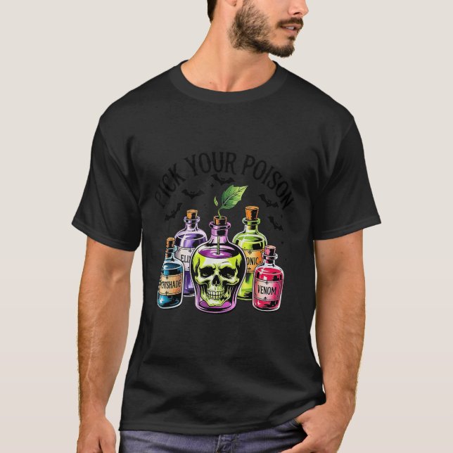 T-shirt Drôle Choisissez votre poison Apple Halloween Prin (Devant)