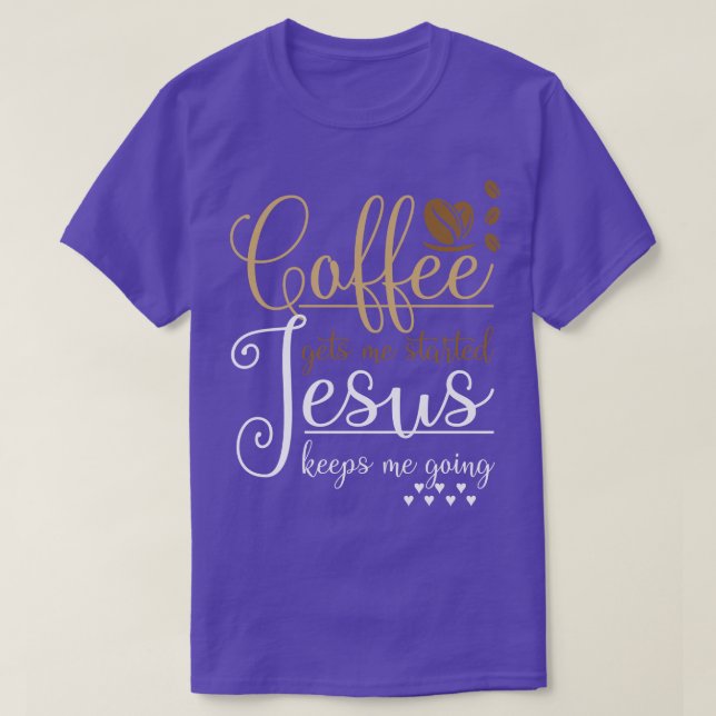 T-shirt Drôle Christian Cadeau Pray Café Jésus Christ (Design devant)