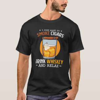 T-shirt Drôle Cigar Whisky Whiskey alcool Ecosse Boisson