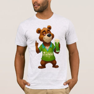 T-Shirt Drôle Citation Bière Verte Irlandaise Ours