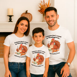 T-shirt Drôle Citation de Thanksgiving Calories Ne comptez