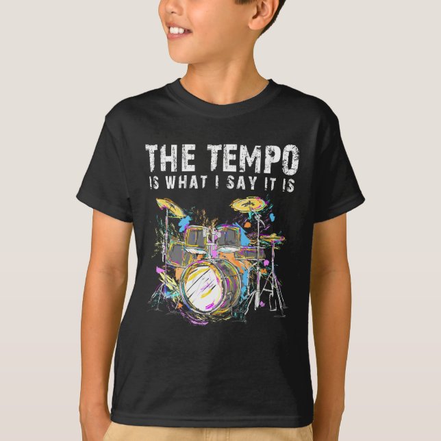 T-shirt Drôle Citation Drummer Drumset Rock Musicien (Devant)