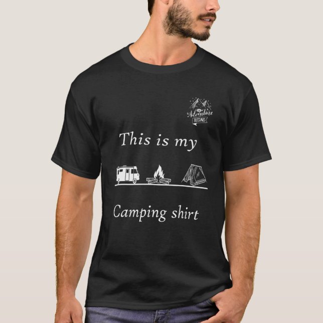 T-shirt Drôle Citation Voyageur, voici Mon Camping (Devant)