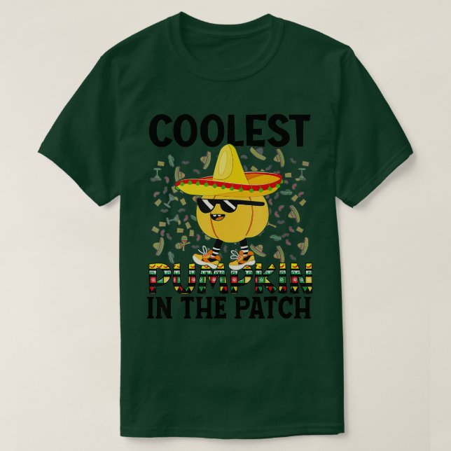 T-shirt Drôle Citrouille Coolle Dans Le Patch Toddler Boys (Design devant)