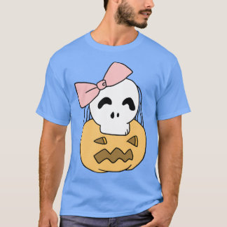 T-shirt Drôle Citrouille Halloween cadeau crâne pour la fe