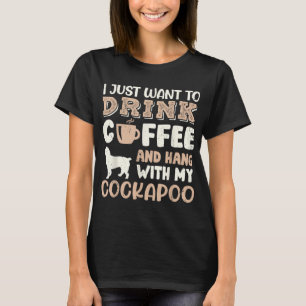 T-shirt Drôle Cockapoo Boire Café Main Avec Chien Maman Ca
