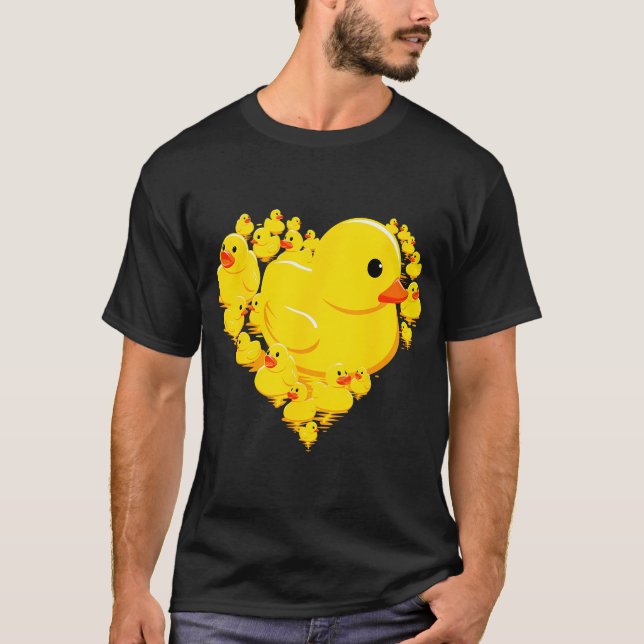 T-shirt Drôle Coeurs de canard en caoutchouc Quack Ducky D (Devant)