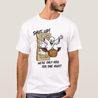 T-shirt Drôle Comic Style Fantôme et Citrouille Halloween