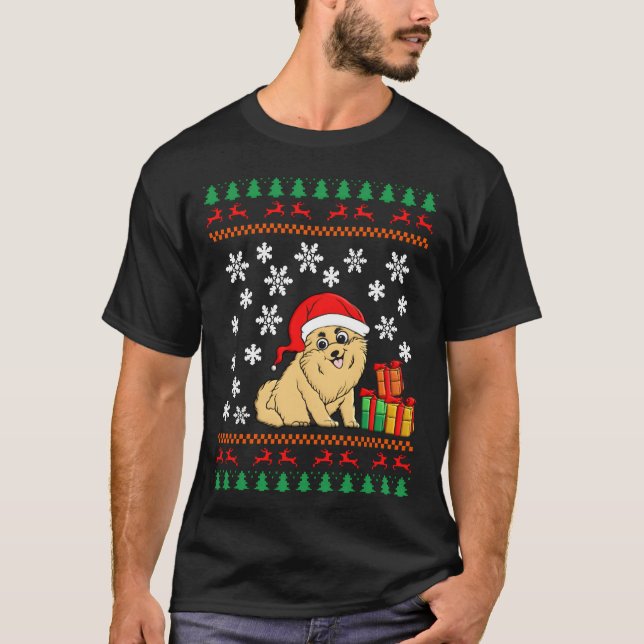T-shirt Drôle conception de Noël avec fille de chien de No (Devant)