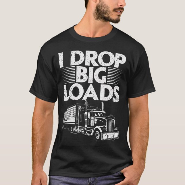 T-shirt Drôle Conception Trucker Pour Hommes Femmes Semi-C (Devant)