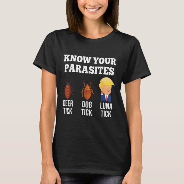 T-shirt Drôle Connaissez Vos Parasites Anti Trump Tick 202 (Devant)