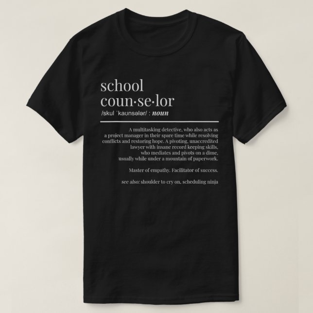 T-shirt Drôle Conseiller scolaire Conseils-cadeaux (Design devant)