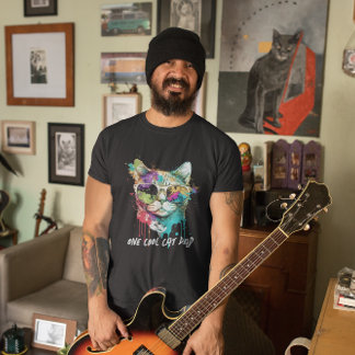 T-shirt Drôle Cool Chat Papa Kitty avec lunettes de soleil