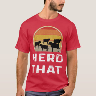 T-shirt Drôle Cow Fermier Rétro Fermage Laitier Troupeau C