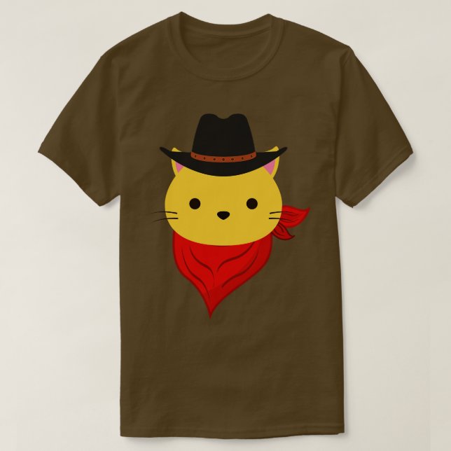 T-shirt Drôle Cowboy Chat Western Rodeo Sheriff Cater (Design devant)