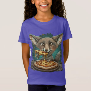 T-Shirt Drôle coyote manger pizza