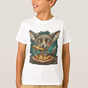 T-shirt Drôle coyote manger pizza