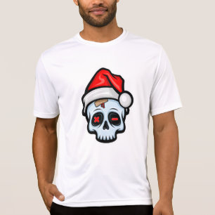 T-shirt Drôle crâne de Noël, style de dessin