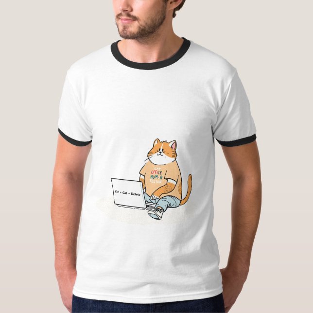 T-shirt drôle Ctrl Cat Delete (Devant)