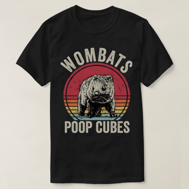 T-shirt Drôle Cubes De Poop Wombats (Design devant)