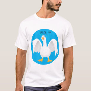 T-shirt Drôle curieuse dessin animé d'oie domestique
