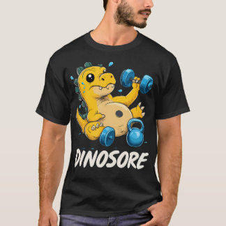 T-shirt Drôle Cute Dinosaur Workout Gym Fitness Haltérophi