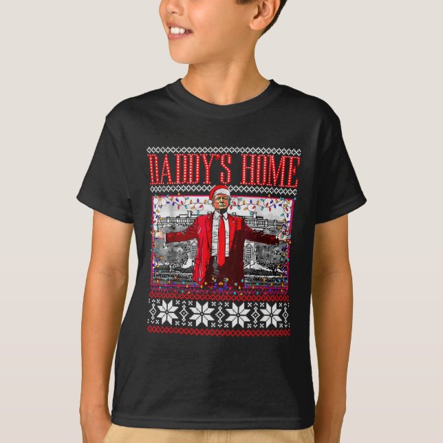 T-shirt Drôle Daddy Accueil Trump laide Sweater de Noël Xm (Devant)