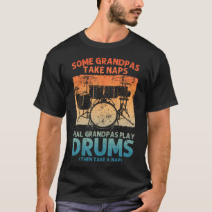 T-shirt Drôle d'art de batteur pour papy hommes ligne de b