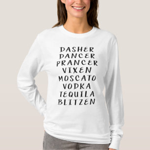 T-shirt Drôle Dasher Danseur Prancer Boit Noël