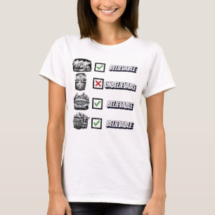 T-shirt drôle d'athée, croyable contre incroyable