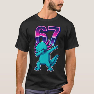 T-shirt Drôle d'Axolotl Dabbing 67 Mème Rétro Filles des A