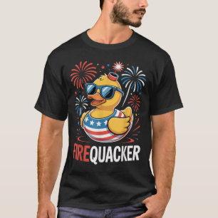 T-shirt Drôle de 4 juillet Firequacker Canard Quatrième ju