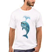 T-shirt drôle de baleine bleue en 3D