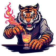 T-shirt drôle de barman au tigre | Cadeau pour bar