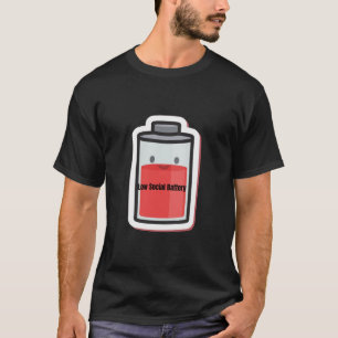 T-shirt drôle de batterie sociale faible humour d'