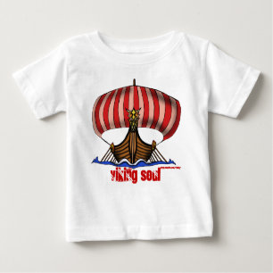 T-shirt drôle de bébé de bateau de Viking