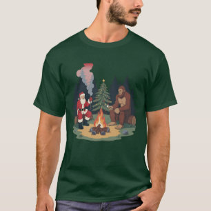 T-shirt Drôle de Bigfoot Noël Santa Sasquatch Camping 