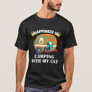 T-shirt Drôle de camping avec des chats Kitty pêcheur camp