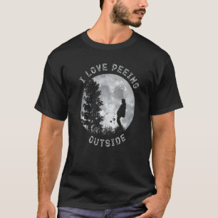 T-shirt Drôle de camping, je fais pipi dehors, j'adore fai